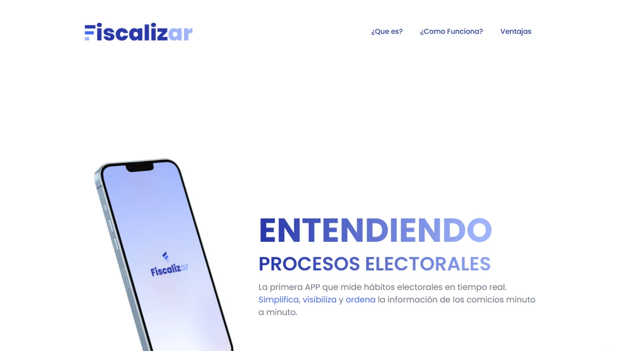 Captura de la página pública de FiscalizAR, con el encabezado Entendiendo procesos electorales.
